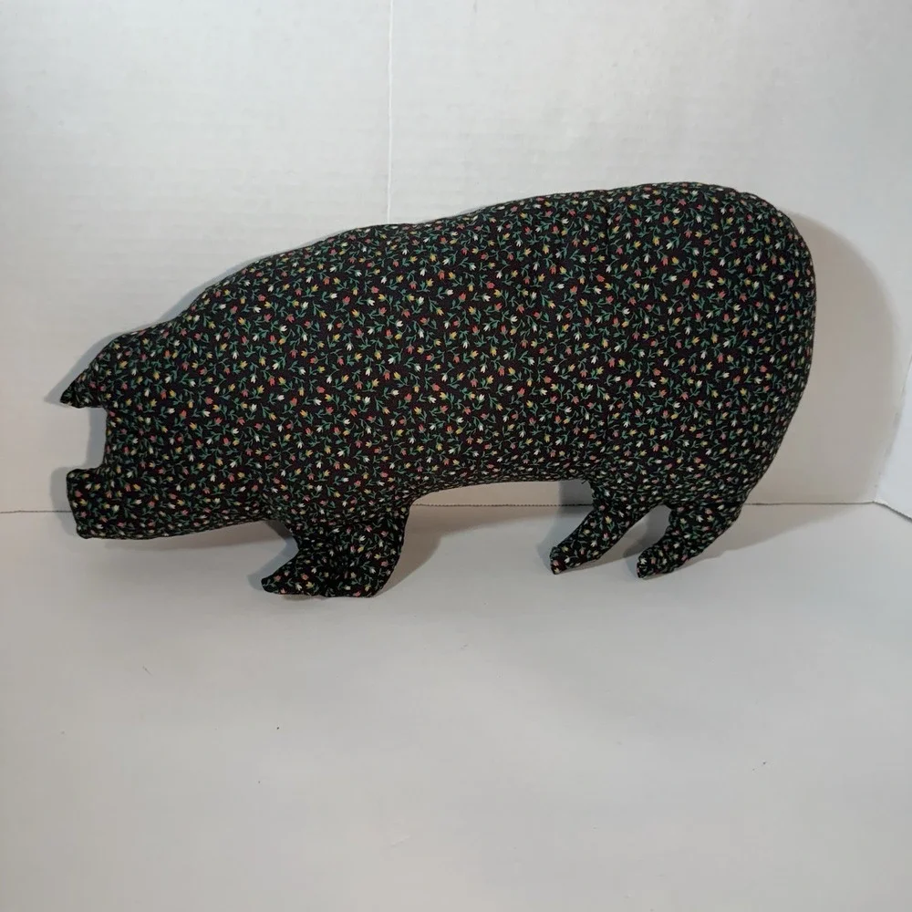 Patchwork‎ Rustic Pig Throw Decorative Pillow Farmhouse Cottagecore